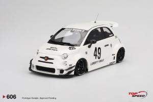 FIAT Abarth 595 LB-Works x Abas Works Gara White 2024 1/18