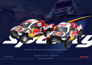 TOYOTA Hilux Dakar Toyota Gazoo Racing Red Bull N°200 & N°201 Combo Set 1/64